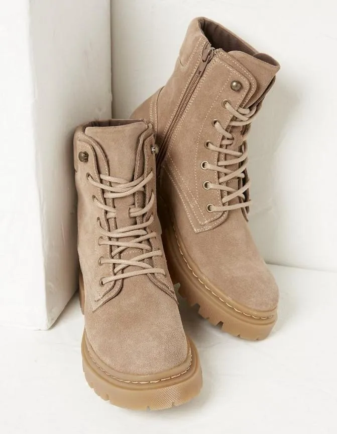 Fatface Boots Eliza Suede Ankle Worker Boot Stone 8211 Women