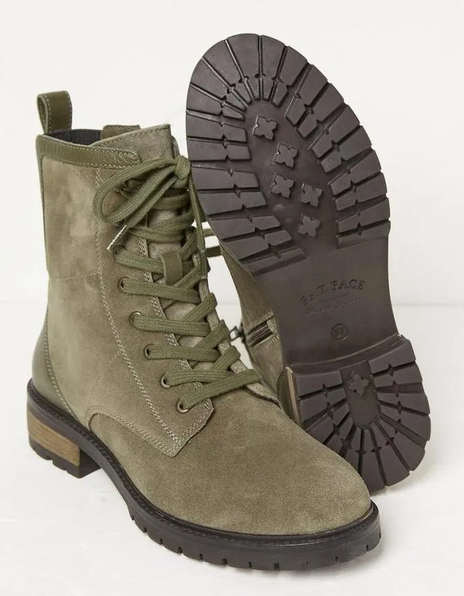 Fatface Boots Margot Suede Ankle Hiker Boot Khaki Green 8211 Women