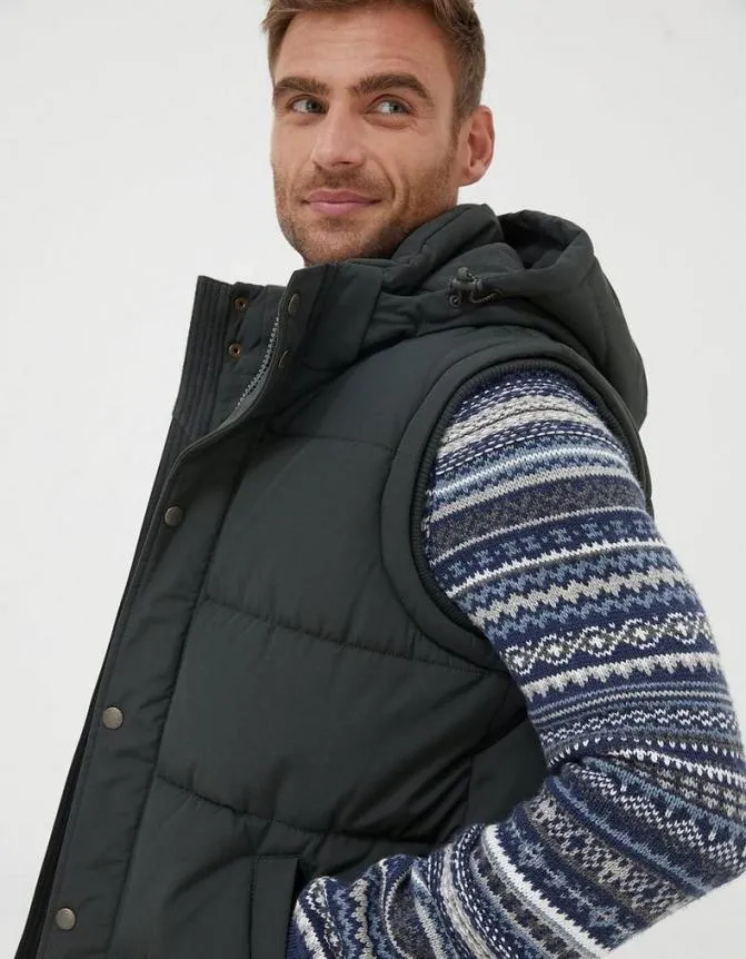 Fatface Coats and Jackets Launton Puffer Gilet Dark Green 8211 Men