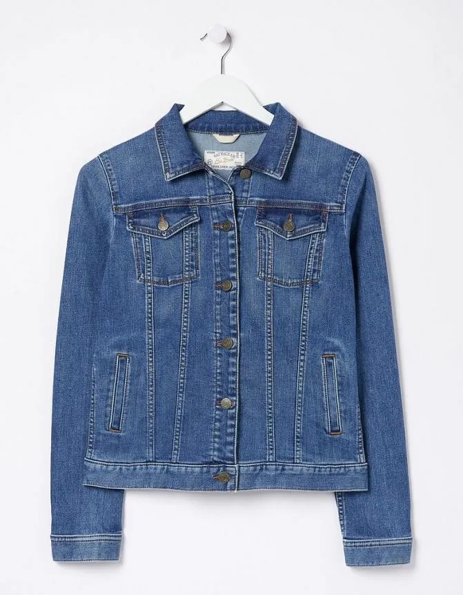 Fatface Coats and Jackets Tasha Denim Jacket Mid Blue 8211 Women