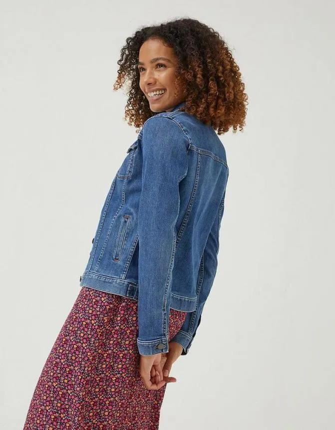 Fatface Coats and Jackets Tasha Denim Jacket Mid Blue 8211 Women