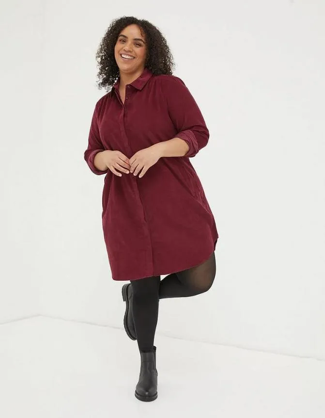 Fatface Dresses Chester Cord Dress Dark Red 8211 Women