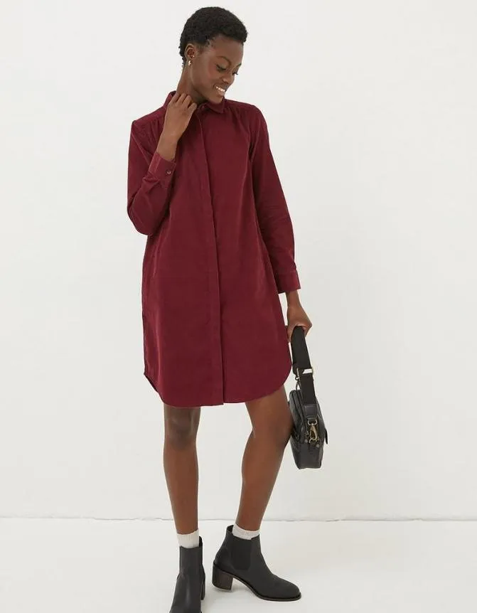 Fatface Dresses Chester Cord Dress Dark Red 8211 Women