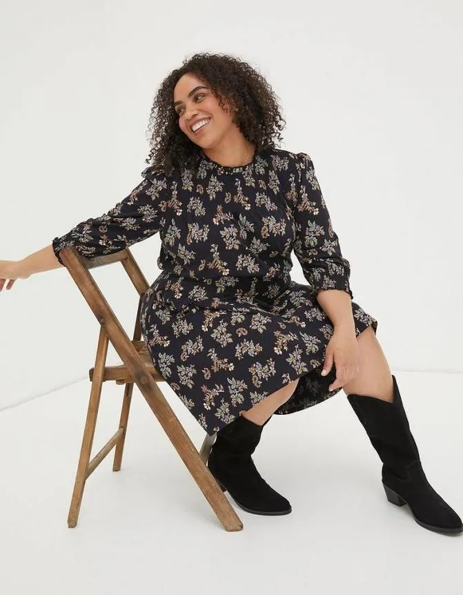 Fatface Dresses Krishan Floral Jersey Dress Black 8211 Women