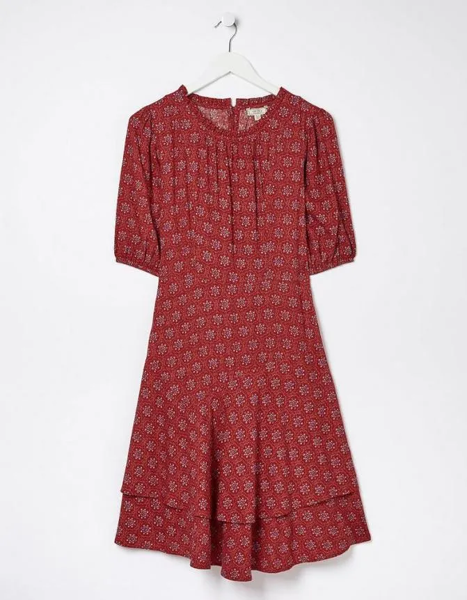 Fatface Dresses Shaney Craft Geo Dress Raspberry Red 8211 Women