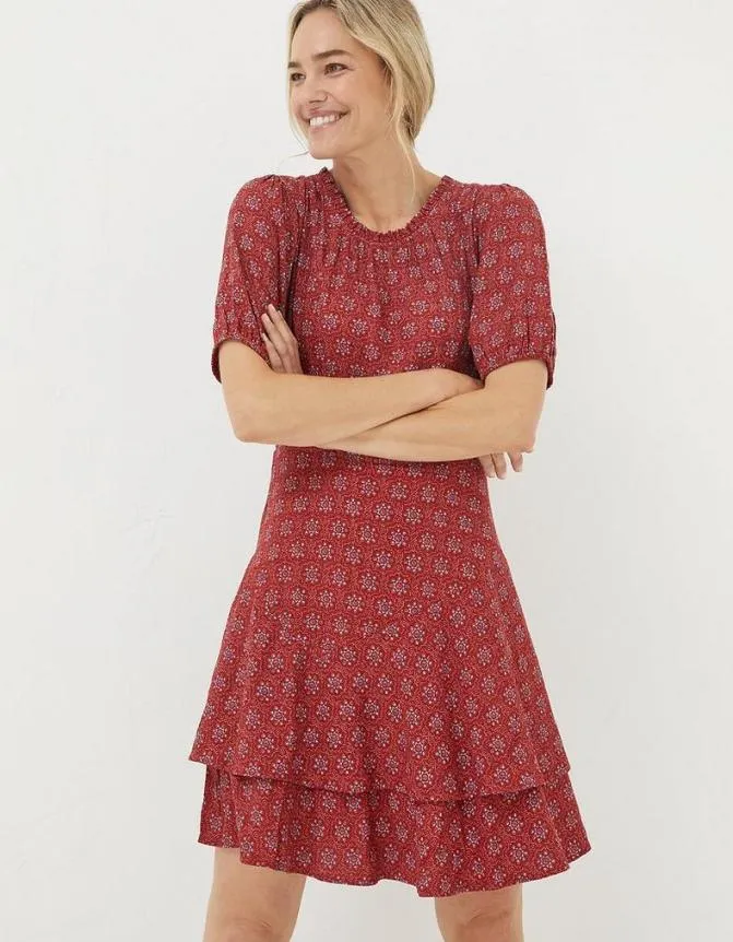 Fatface Dresses Shaney Craft Geo Dress Raspberry Red 8211 Women