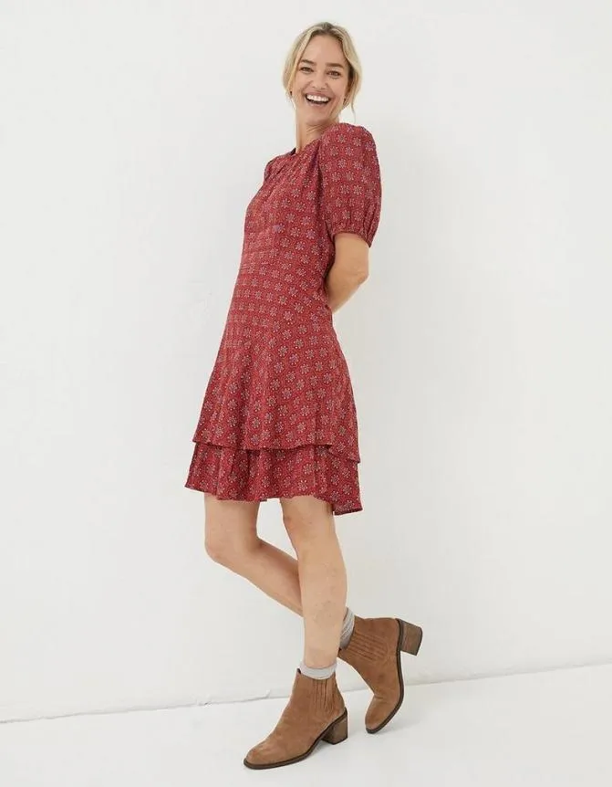 Fatface Dresses Shaney Craft Geo Dress Raspberry Red 8211 Women
