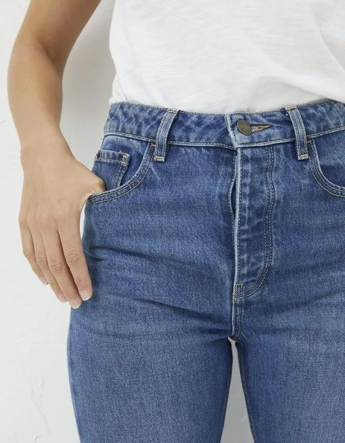 Fatface Jeans and Dungarees Sutton Straight Leg Jeans Mid Blue 8211 Women