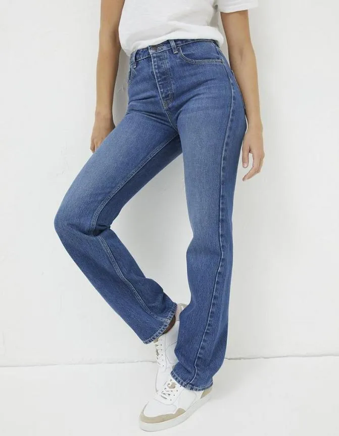 Fatface Jeans and Dungarees Sutton Straight Leg Jeans Mid Blue 8211 Women