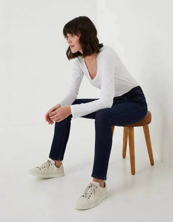 Fatface Jeans and Dungarees Sway Slim Leg Comfort Stretch Jeans Dark Blue 8211 Women