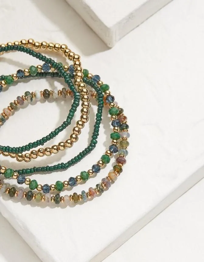 Fatface Jewellery Multi Stretch Bracelet Green 8211 Women