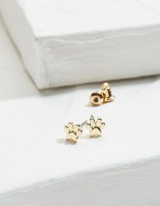 Fatface Jewellery Paw Print Studs Gold 8211 Women
