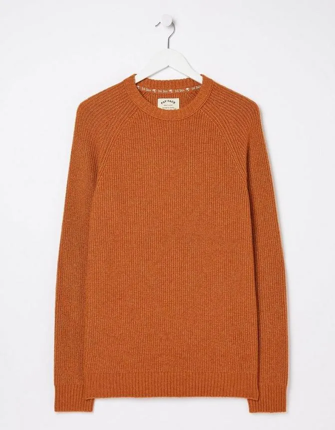 Fatface Knitwear Hinton Crew Neck Jumper Orange 8211 Men