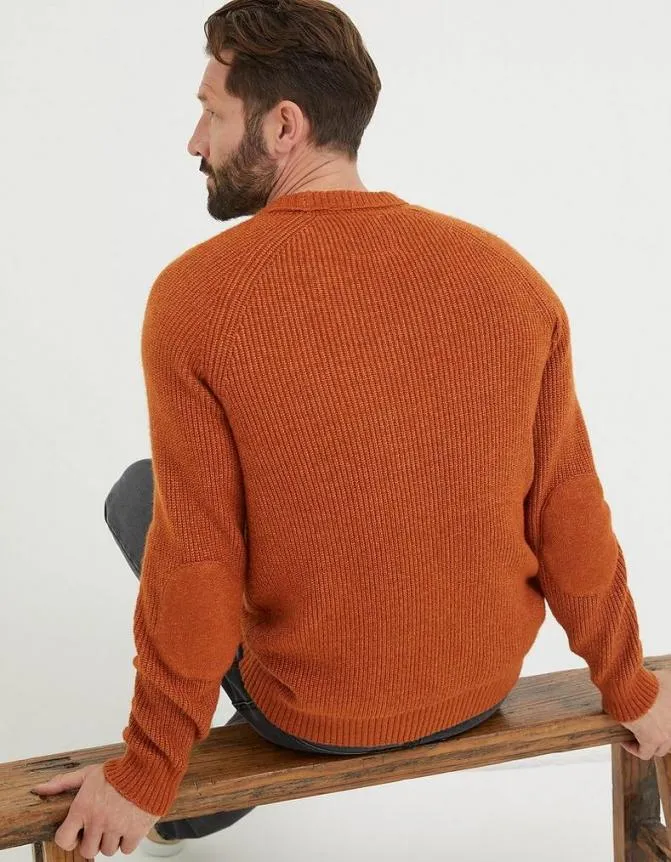 Fatface Knitwear Hinton Crew Neck Jumper Orange 8211 Men