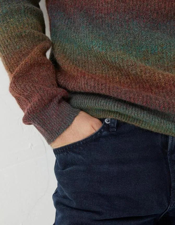 Fatface Knitwear Ombre Crew Jumper Multi 8211 Men
