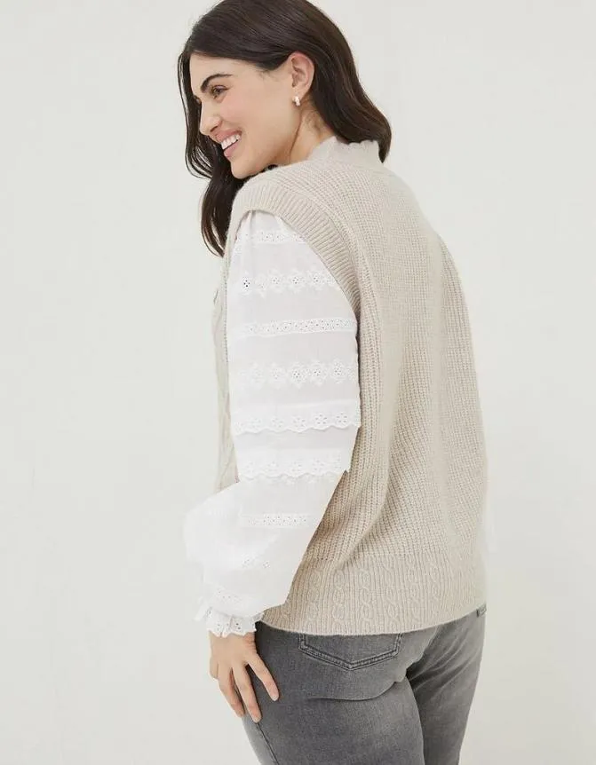 Fatface Knitwear Winnie 2 In 1 Tank Top Light Stone 8211 Women