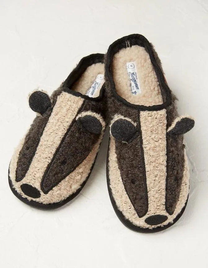 Fatface Nightwear and Loungewear Boris Badger Mule Slippers Grey 8211 Men