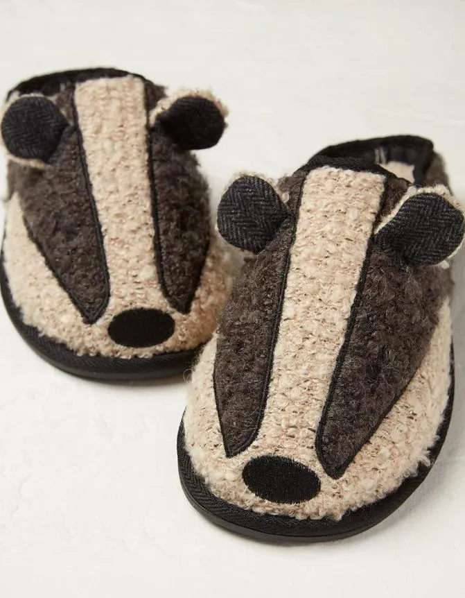 Fatface Nightwear and Loungewear Boris Badger Mule Slippers Grey 8211 Men