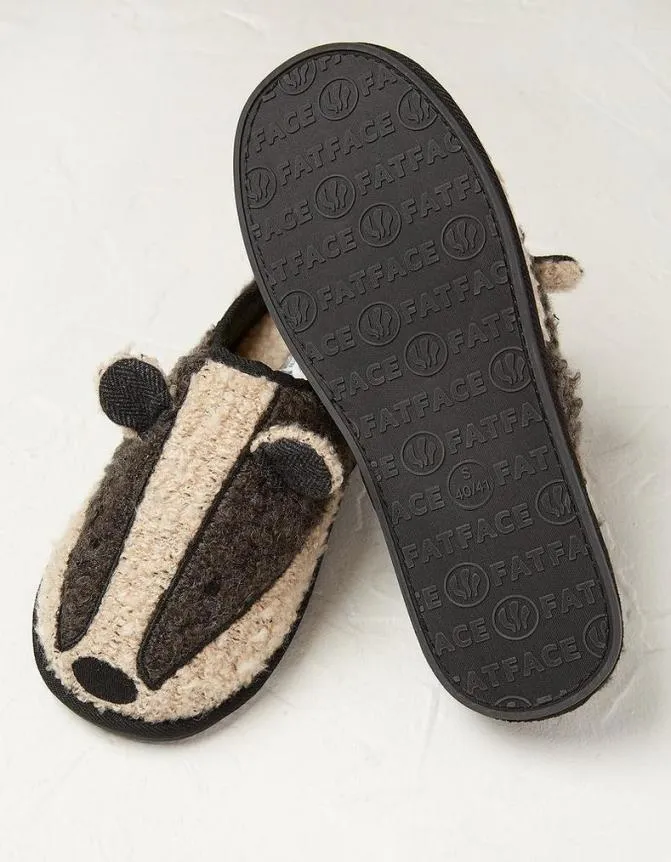Fatface Nightwear and Loungewear Boris Badger Mule Slippers Grey 8211 Men