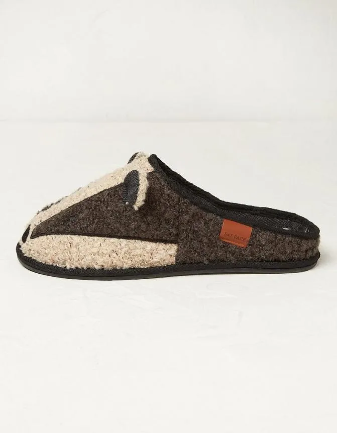 Fatface Nightwear and Loungewear Boris Badger Mule Slippers Grey 8211 Men