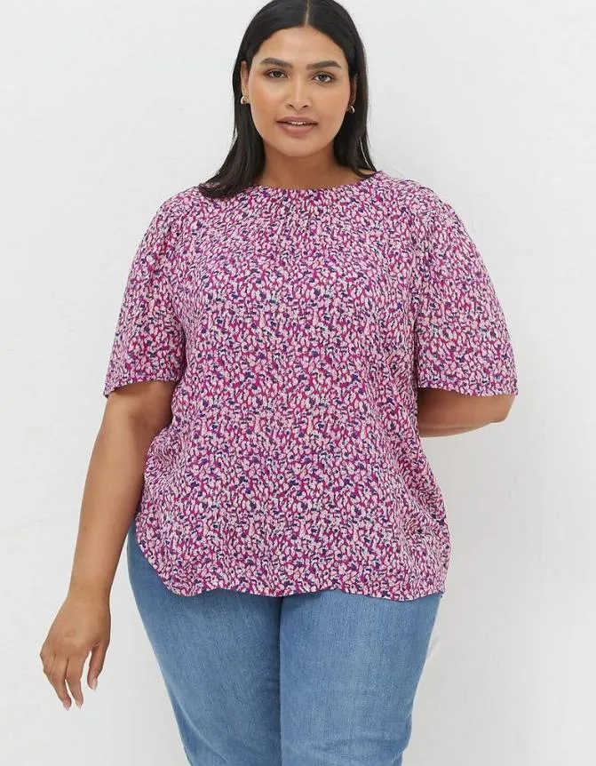 Fatface Shirts and Blouses Lyndy Textured Animal Blouse Fuchsia 8211 Women