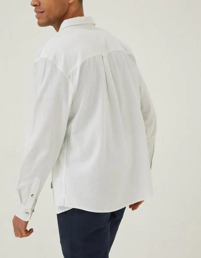 Fatface Shirts Bugle Linen Cotton Shirt White 8211 Men