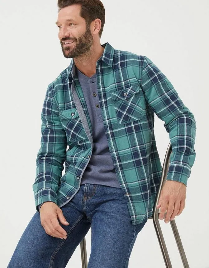 Fatface Shirts Dawley Check Shirt Teal Green 8211 Men