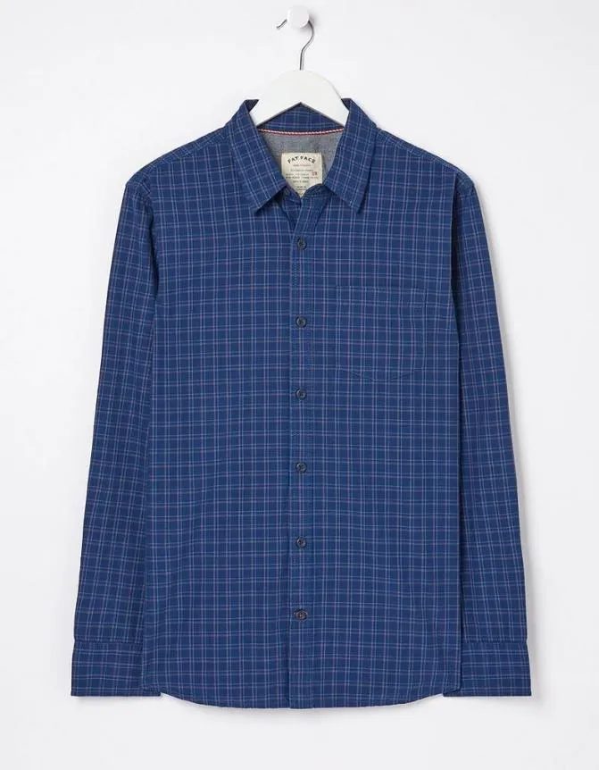 Fatface Shirts Grays Grid Check Shirt Blue 8211 Men