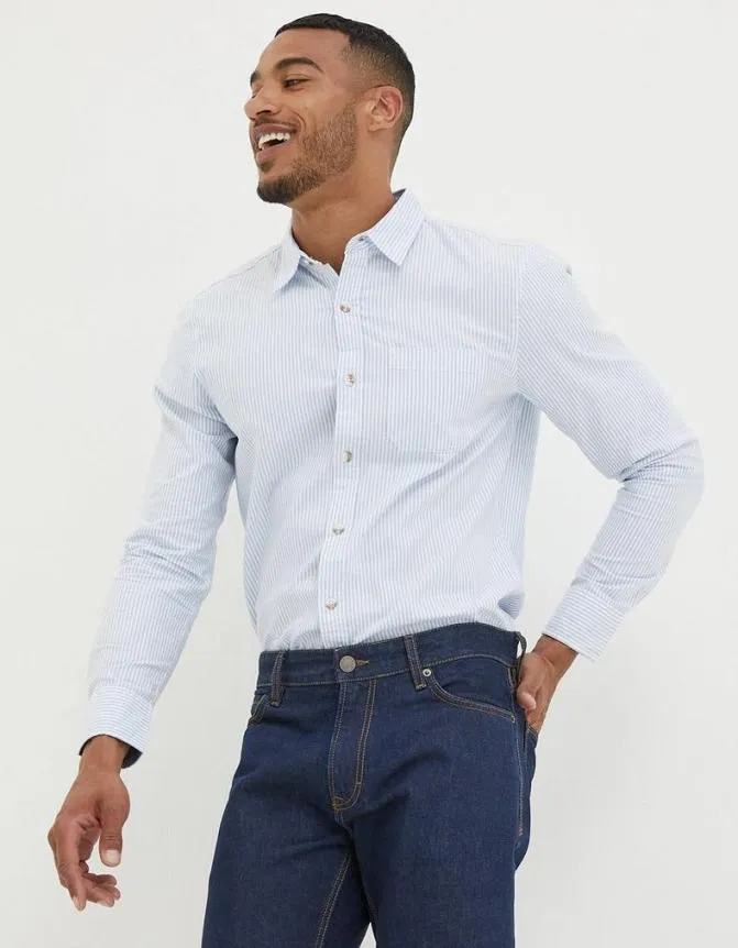 Fatface Shirts Lidder Stripe Shirt Light Blue 8211 Men