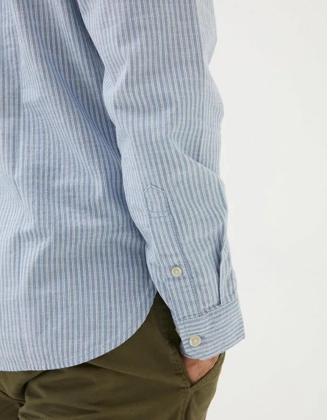 Fatface Shirts Long Sleeve Gore Stripe Shirt Blue 8211 Men