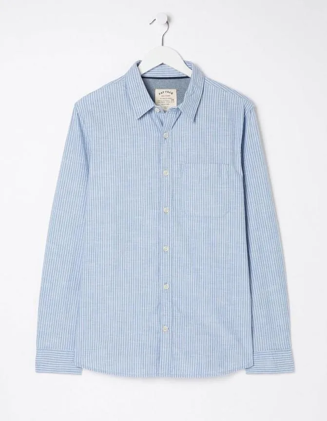 Fatface Shirts Long Sleeve Gore Stripe Shirt Blue 8211 Men