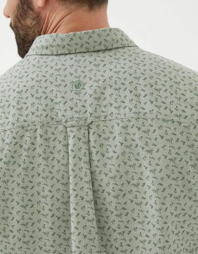 Fatface Shirts Long Sleeve Woodland Print Shirt Light Green 8211 Men