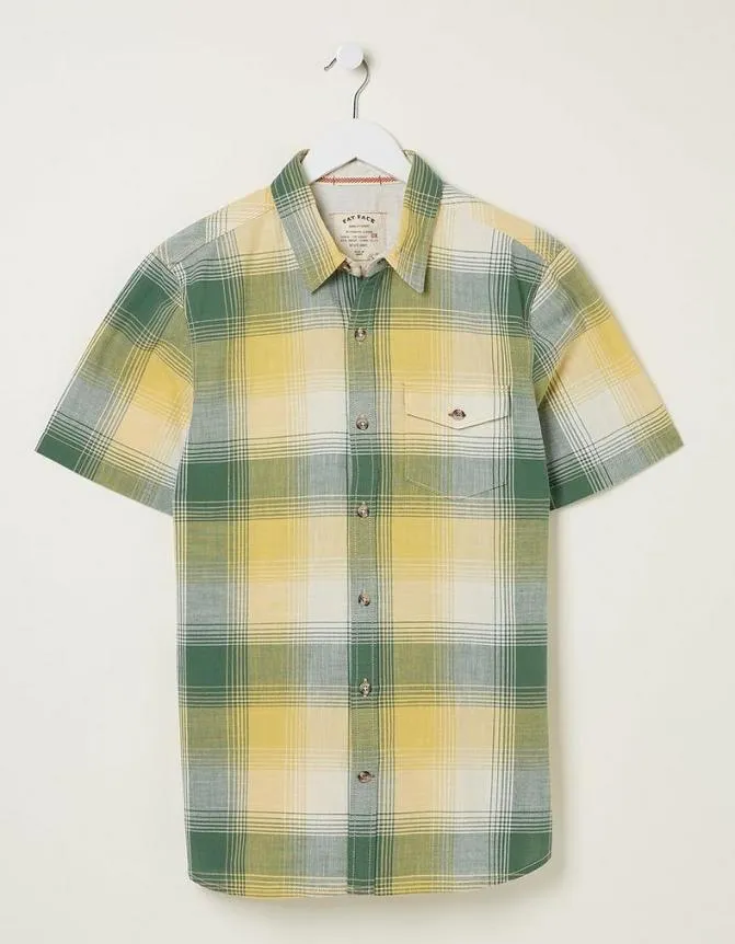 Fatface Shirts Ombre Check Shirt Khaki Green 8211 Men