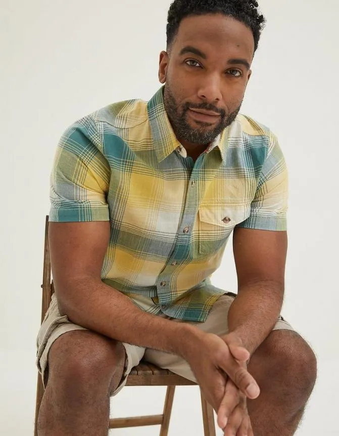 Fatface Shirts Ombre Check Shirt Khaki Green 8211 Men