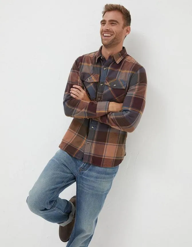 Fatface Shirts Poole Check Shirt Plum 8211 Men