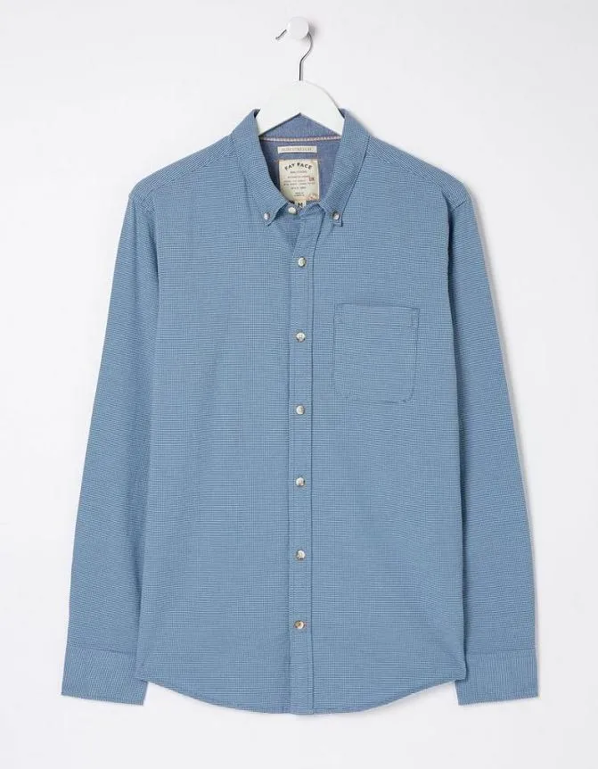 Fatface Shirts Slim Hove Micro Check Shirt Blue 8211 Men