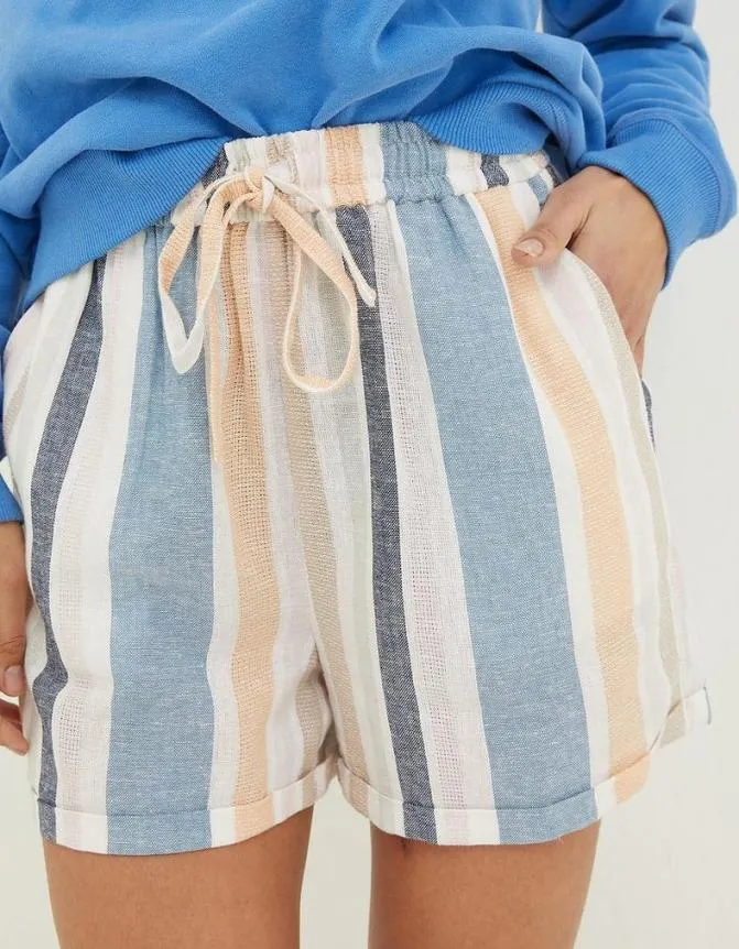 Fatface Shorts Tenby Multi Stripe Linen Blend Short Ivory 8211 Women