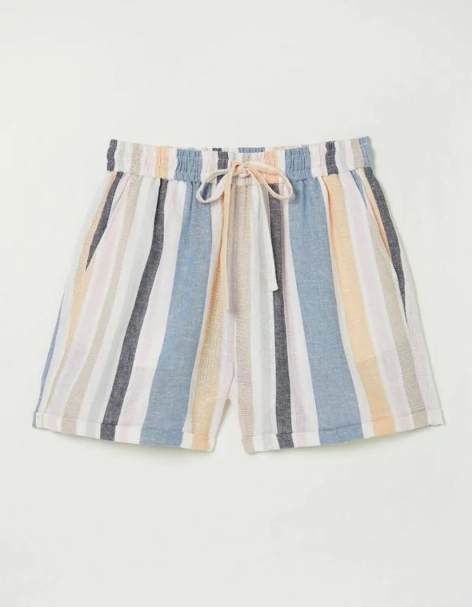 Fatface Shorts Tenby Multi Stripe Linen Blend Short Ivory 8211 Women