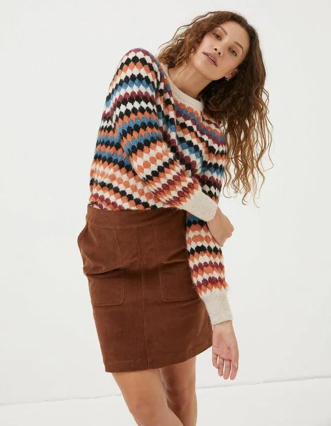 Fatface Skirts Eliza Cord Skirt Dark Tan 8211 Women