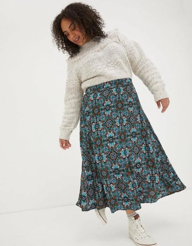 Fatface Skirts Millie Mirrored Midi Skirt Teal Green 8211 Women
