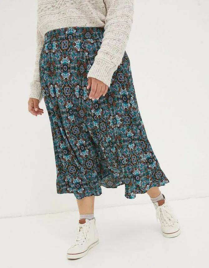 Fatface Skirts Millie Mirrored Midi Skirt Teal Green 8211 Women