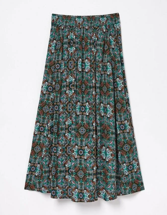 Fatface Skirts Millie Mirrored Midi Skirt Teal Green 8211 Women
