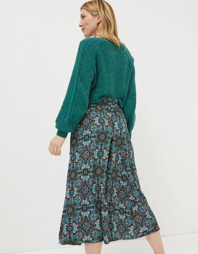 Fatface Skirts Millie Mirrored Midi Skirt Teal Green 8211 Women