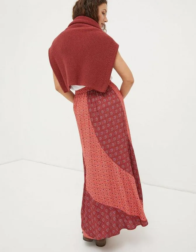 Fatface Skirts Naomi Craft Geo Midi Skirt Raspberry Red 8211 Women
