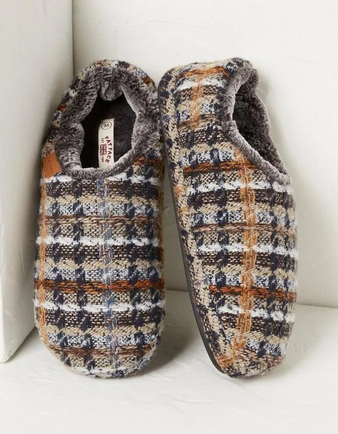 Fatface Slippers Arther Check Mule Slipper Grey 8211 Men