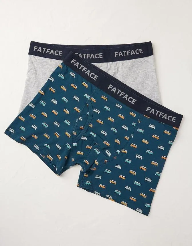 Fatface Socks and Underwear 2 Pack Campervan Boxers Teal 8211 Men