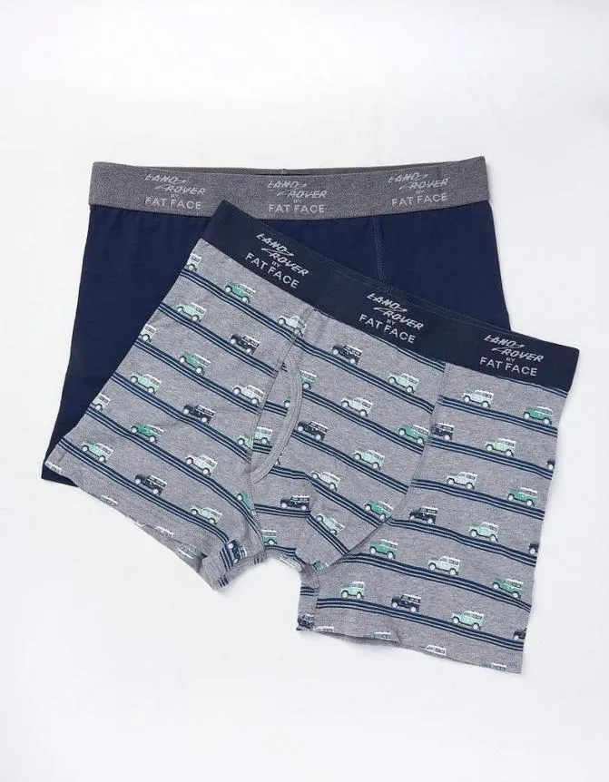 Fatface Socks and Underwear 2 Pack Land Rover Stripe Boxers Grey Marl 8211 Men Fatface Socks and Underwear 2 Pack Land Rover Stripe Boxers Grey Marl 8211 Men