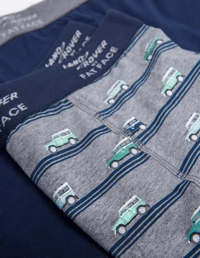 Fatface Socks and Underwear 2 Pack Land Rover Stripe Boxers Grey Marl 8211 Men