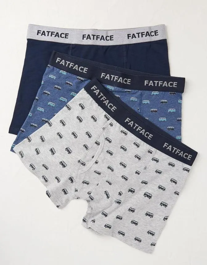 Fatface Socks and Underwear 3 Pack Campervan Boxers Navy 8211 Men