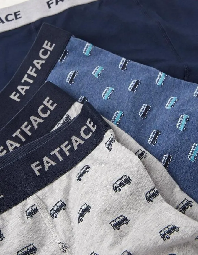 Fatface Socks and Underwear 3 Pack Campervan Boxers Navy 8211 Men